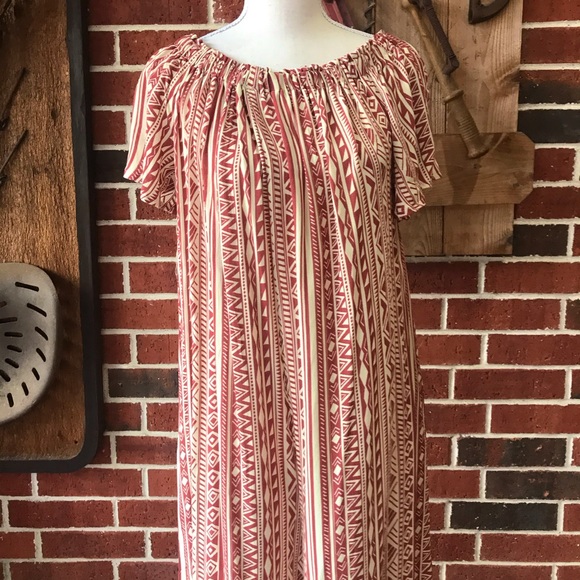 Rust & Cream Color Patterned Jumpsuit - Picture 3 of 3